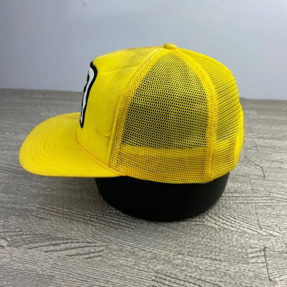 Vintage 80s Ryder Trucker Hat Cap Snap Back Adjustable Yellow Rope Patch Logo‎